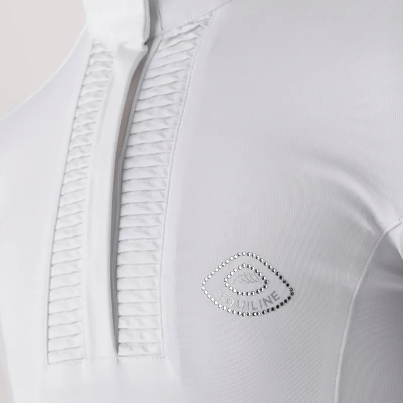 Equiline Cozio Junior Girls Show Shirt - White-3