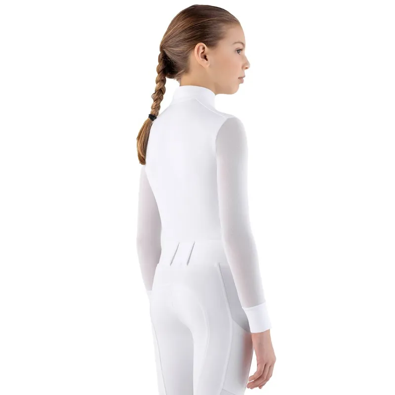 Equiline Cozio Junior Girls Show Shirt - White-2