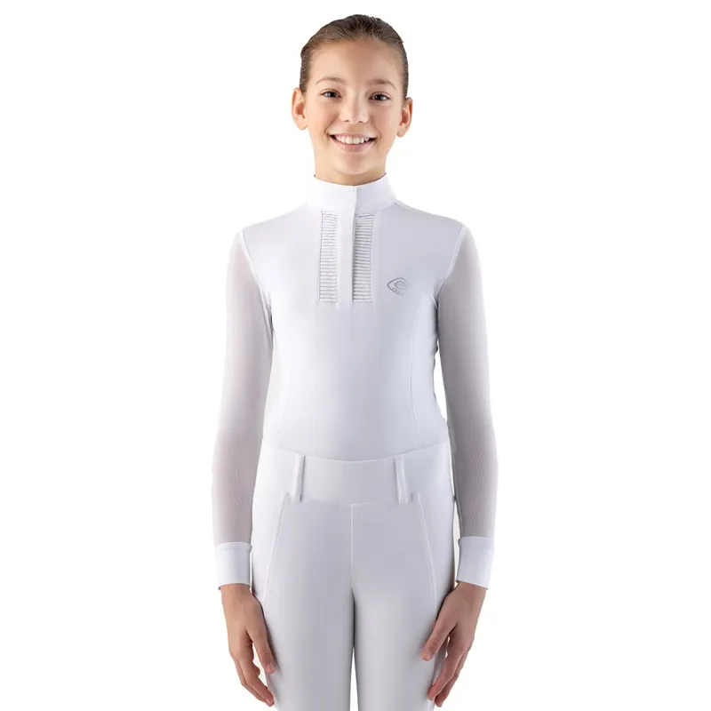 Equiline Cozio Junior Girls Show Shirt - White