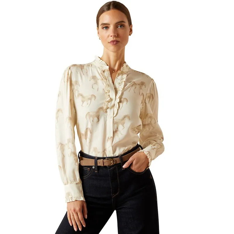 Ariat Country Cricklade Women's Blouse - Watercolor Horse Print