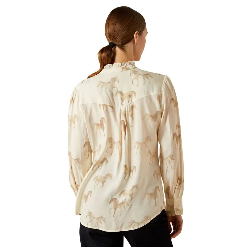 Ariat Country Cricklade Women's Blouse - Watercolor Horse Print-1