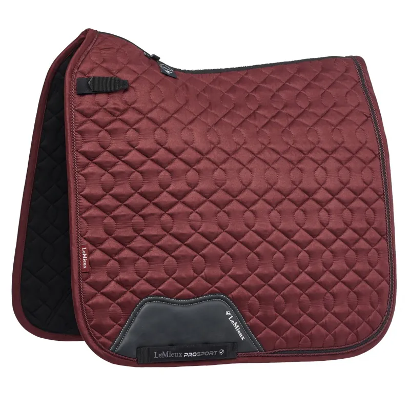 LeMieux Crystal Suede Dressage Saddle Pad - Burgundy