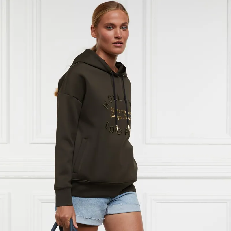 Holland Cooper Crystal Ladies Hoodie - Heritage Khaki-3