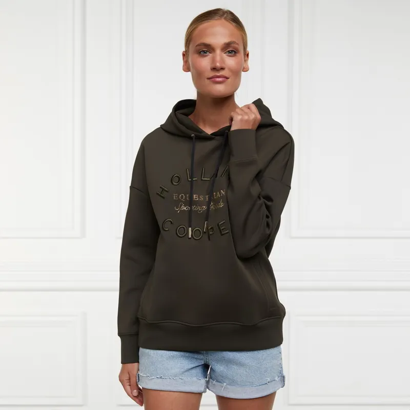 Holland Cooper Crystal Ladies Hoodie - Heritage Khaki-2