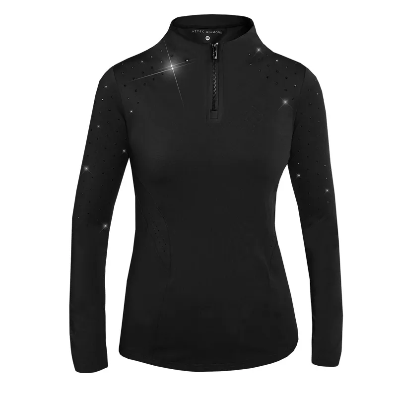 Aztec Diamond Crystal Long Sleeve Women's Base Layer - Black-2