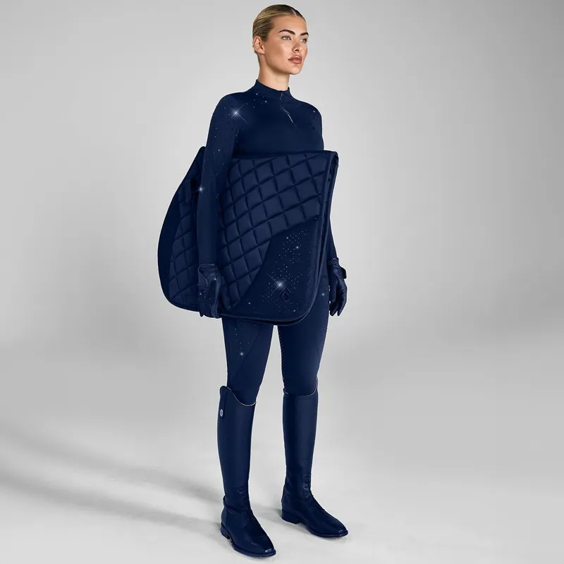 Aztec Diamond Crystal Jump Saddle Pad - Navy-2