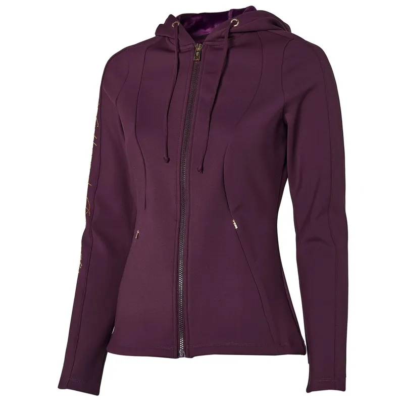 Holland Cooper Crystal Zip Women's Hoodie - Aubergine-5