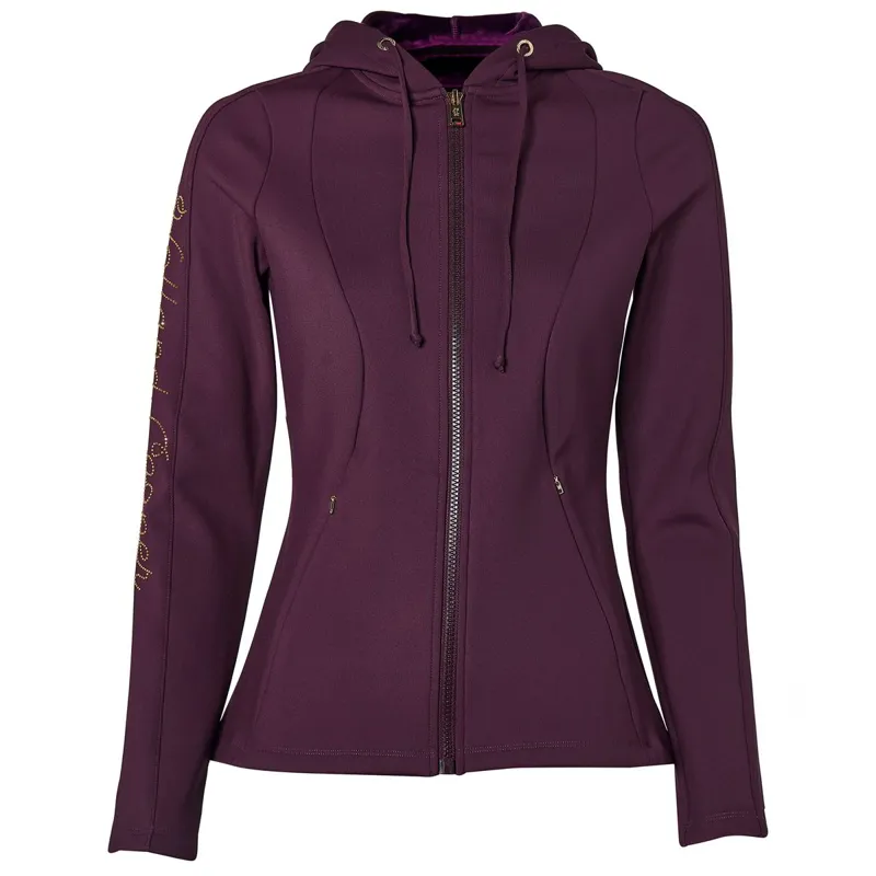 Holland Cooper Crystal Zip Women's Hoodie - Aubergine-4