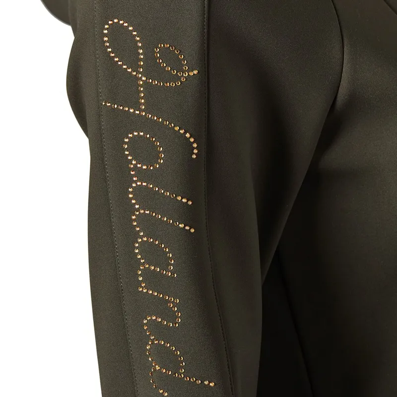Holland Cooper Crystal Zip Ladies Hoodie - Dark Olive-7