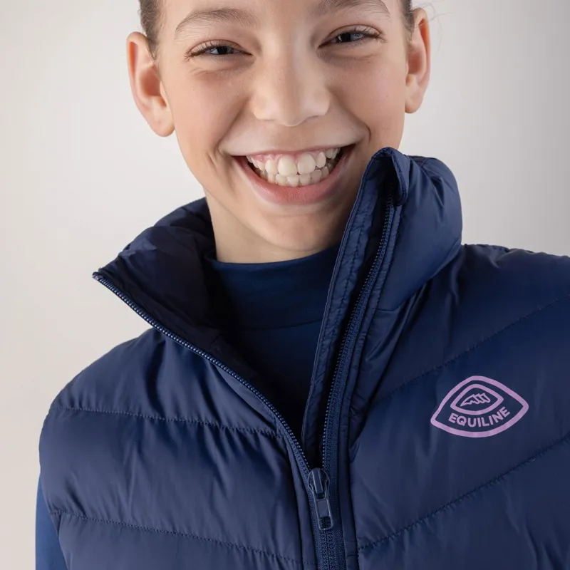Equiline Cumin Junior Girls Padded Jacket - Navy Peony-5
