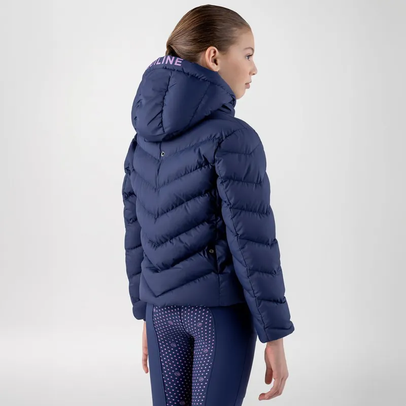 Equiline Cumin Junior Girls Padded Jacket - Navy Peony-2