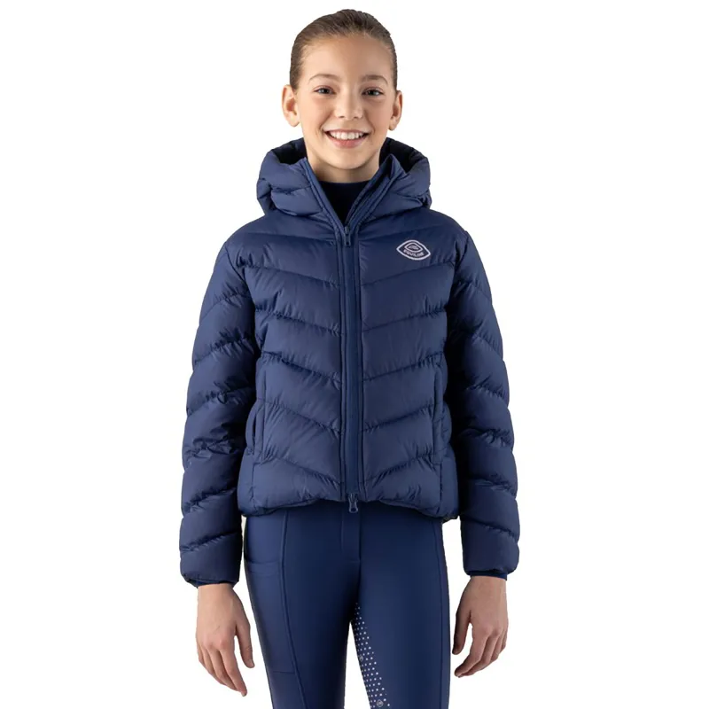 Equiline Cumin Junior Girls Padded Jacket - Navy Peony