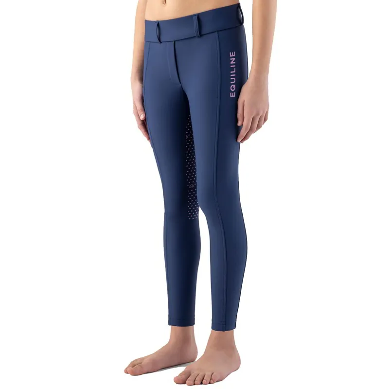 Equiline Cunix Full Grip Junior Riding Tights - Navy/Pink