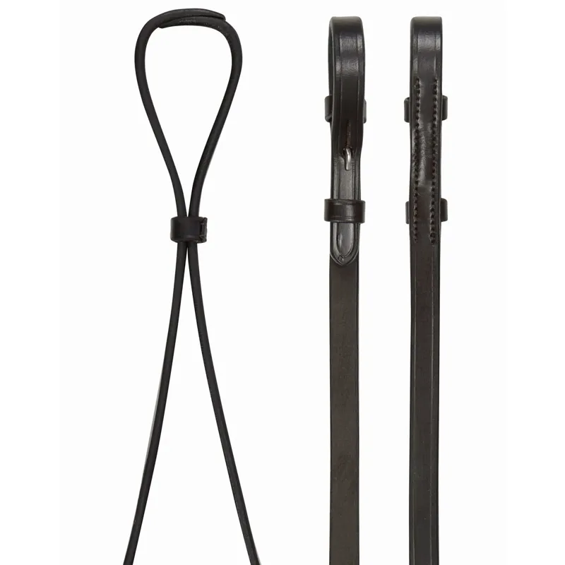 LeMieux Curb Reins - Brown/Silver