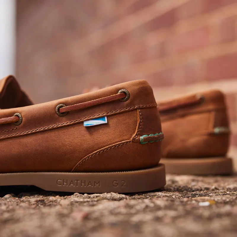 Chatham The Deck II G2 Men's Premium Leather Boat Shoes - Walnut-4