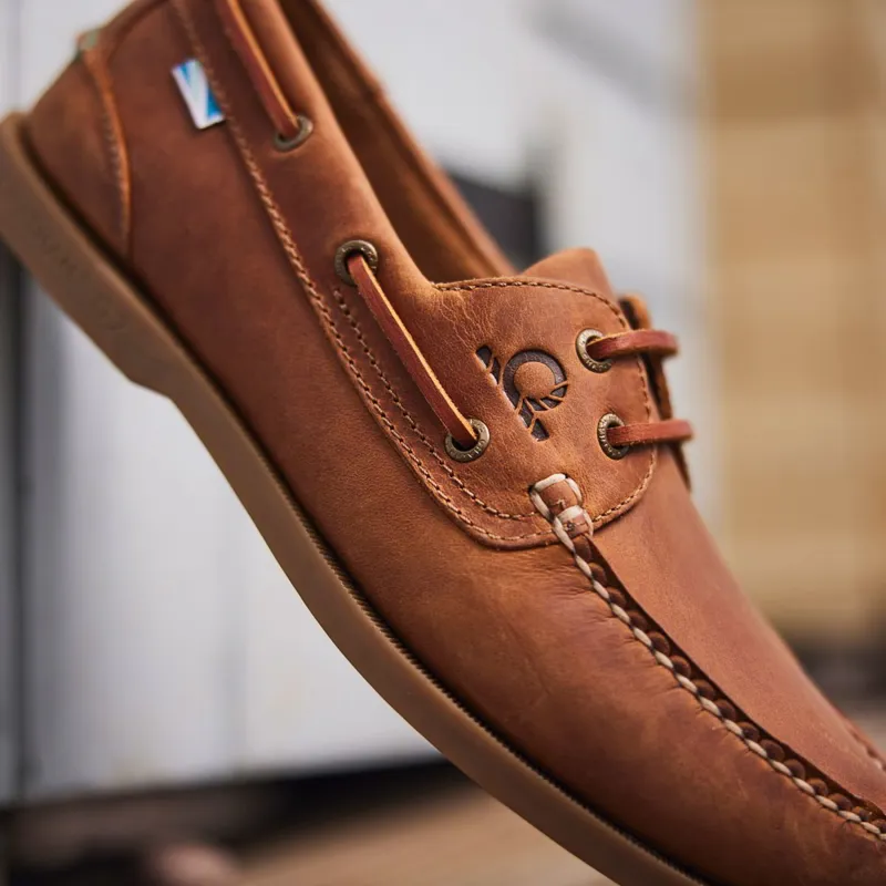 Chatham The Deck II G2 Men's Premium Leather Boat Shoes - Walnut-2