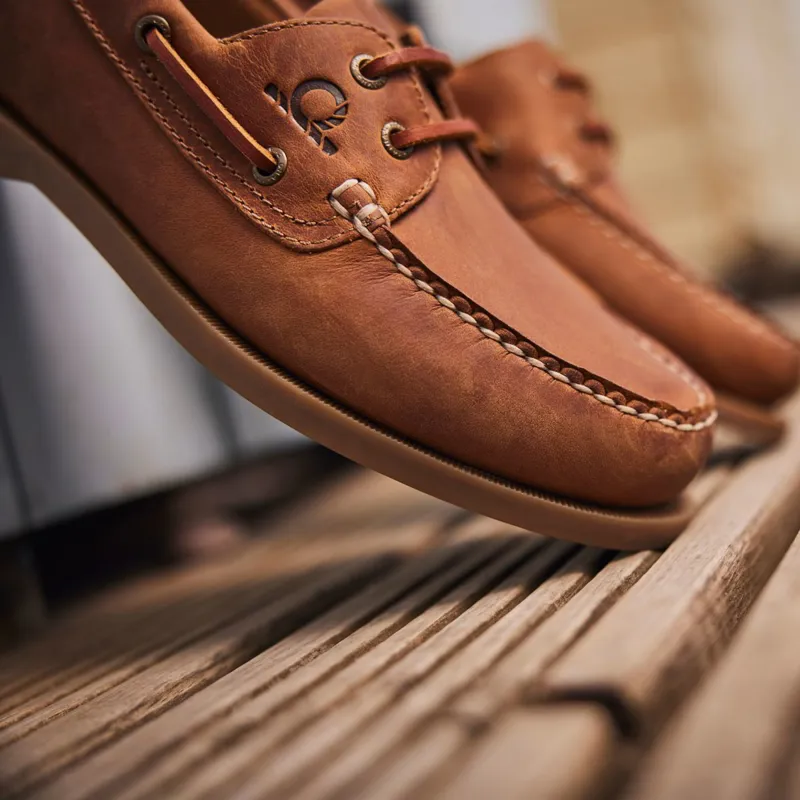 Chatham The Deck II G2 Men's Premium Leather Boat Shoes - Walnut-1