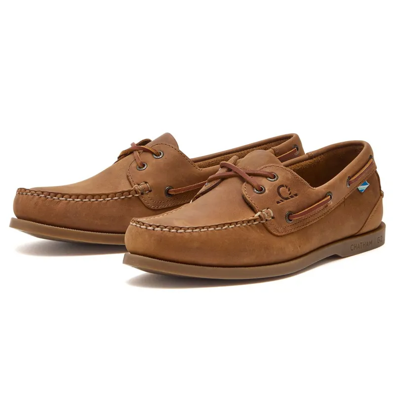 Chatham The Deck II G2 Men's Premium Leather Boat Shoes - Walnut-7