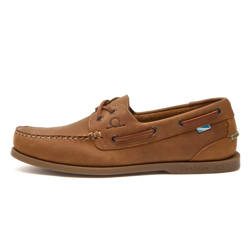 Chatham The Deck II G2 Men's Premium Leather Boat Shoes - Walnut-6