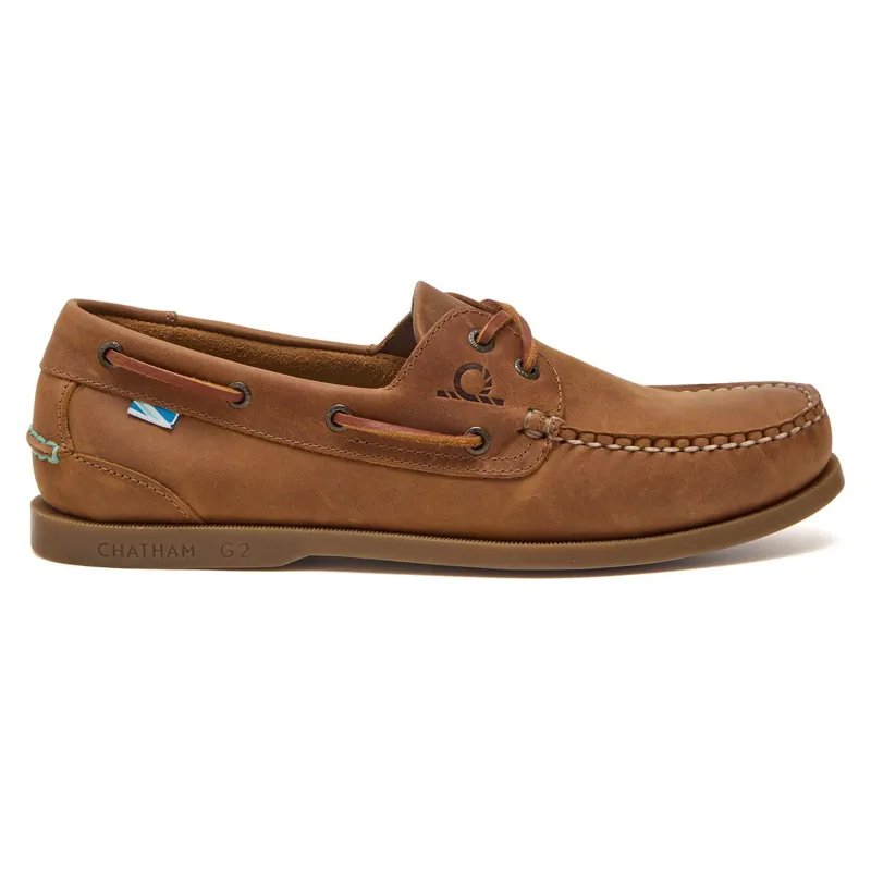 Chatham The Deck II G2 Men's Premium Leather Boat Shoes - Walnut