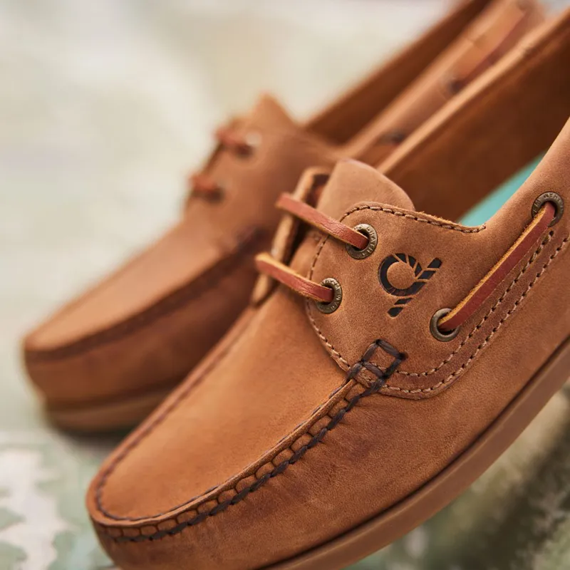 Chatham Deck Lady II G2 Womens Premium Leather Boat Shoes - Walnut-9