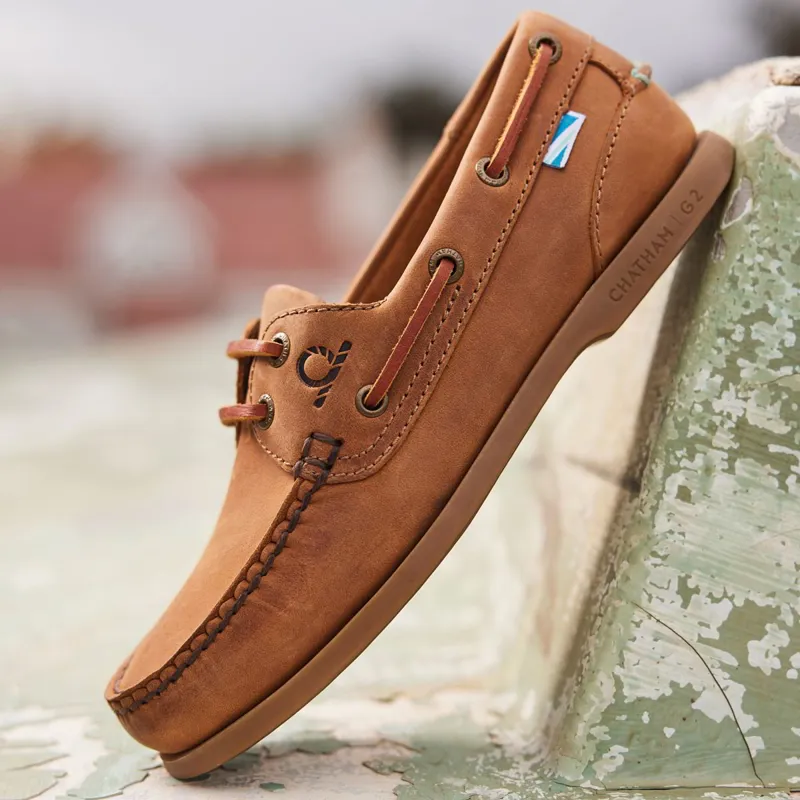 Chatham Deck Lady II G2 Womens Premium Leather Boat Shoes - Walnut-8