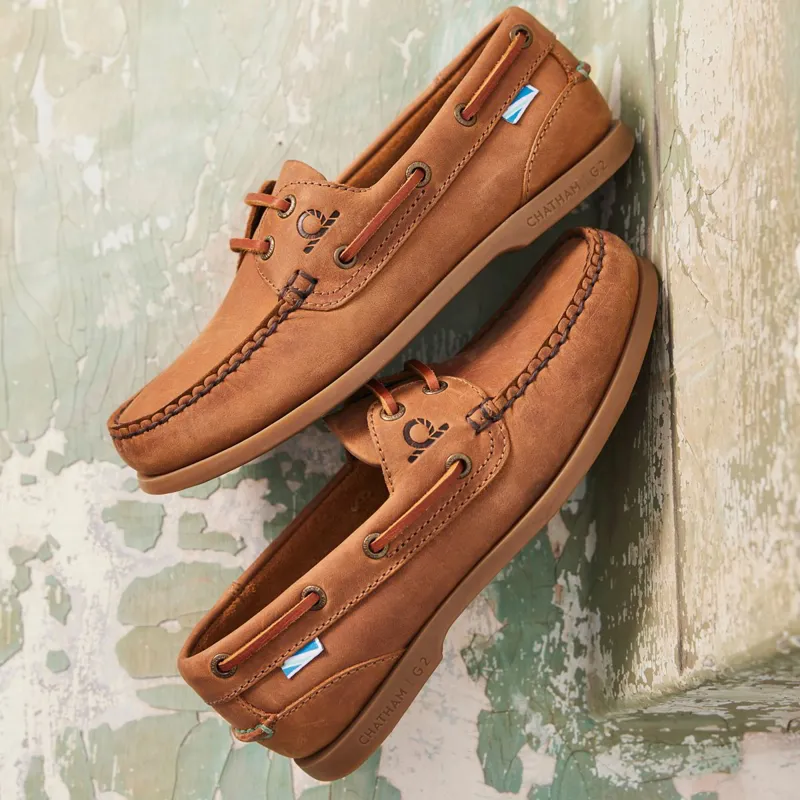 Chatham Deck Lady II G2 Womens Premium Leather Boat Shoes - Walnut-5