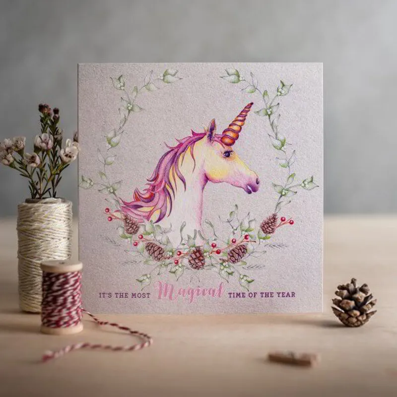 Deckled Edge Christmas Card - Magical Christmas
