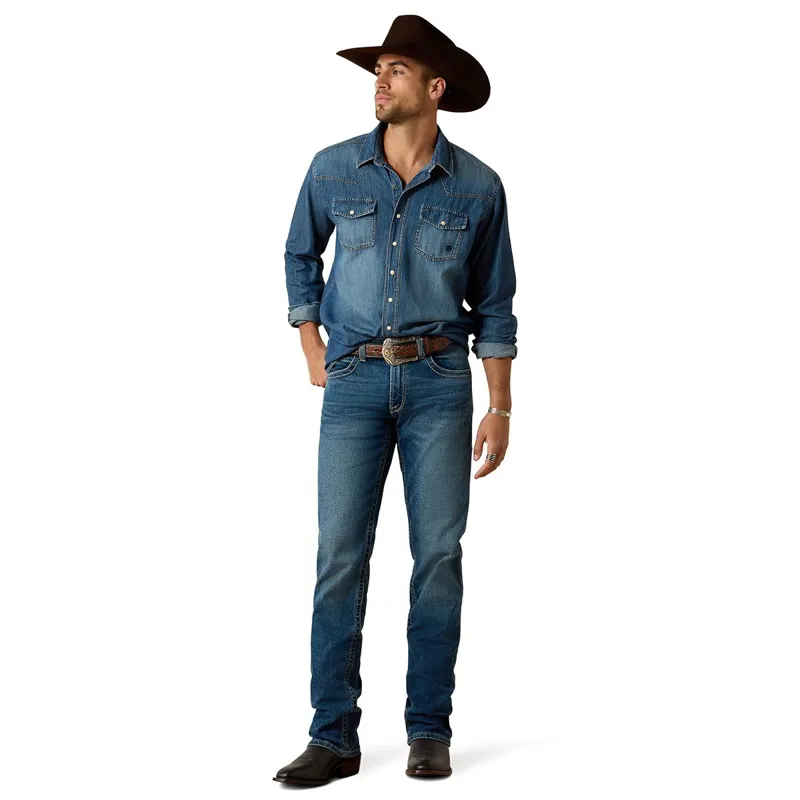 Ariat Denim Men's Retro Fit Shirt - Stone-4