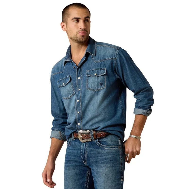 Ariat Denim Men's Retro Fit Shirt - Stone