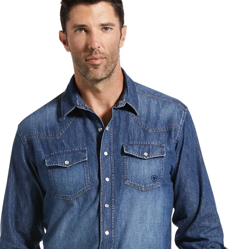 Ariat Denim Men's Retro Fit Shirt - Stone-3