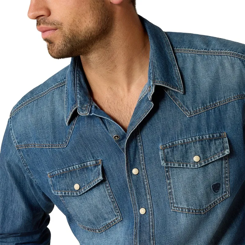 Ariat Denim Men's Retro Fit Shirt - Stone-2