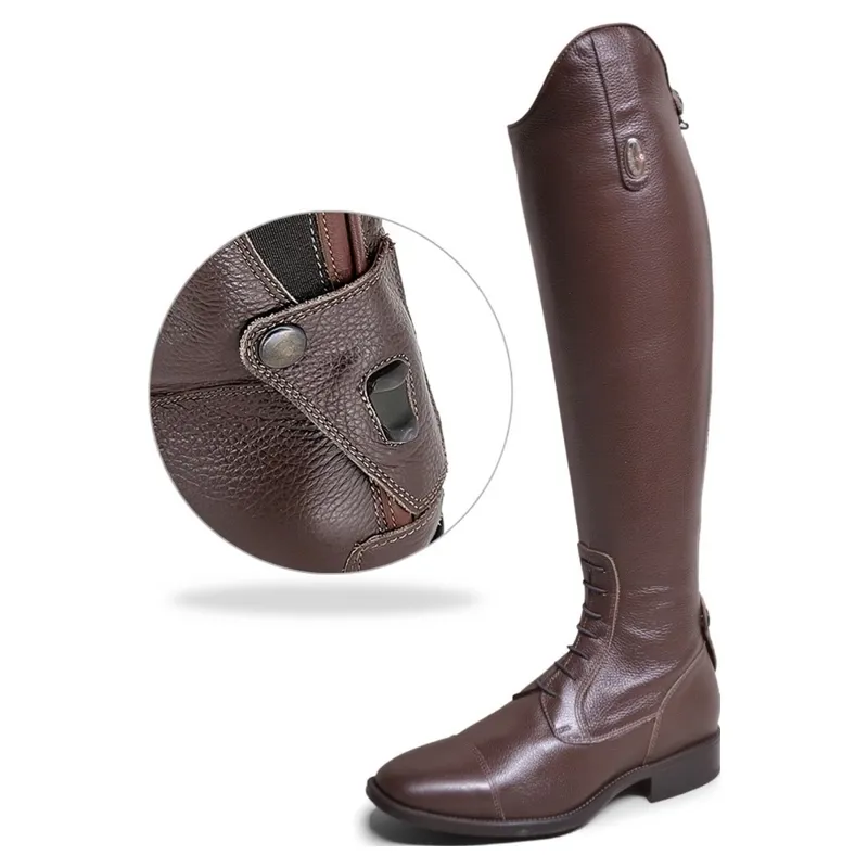 DeNiro Amabile Laced Tall Riding Boots - Quick Brown-1