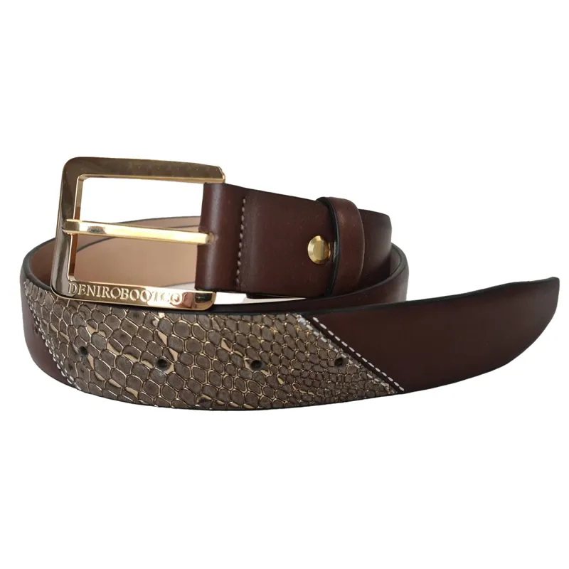 DeNiro 00B Regal FG05 Belt - Brown/Gold-1