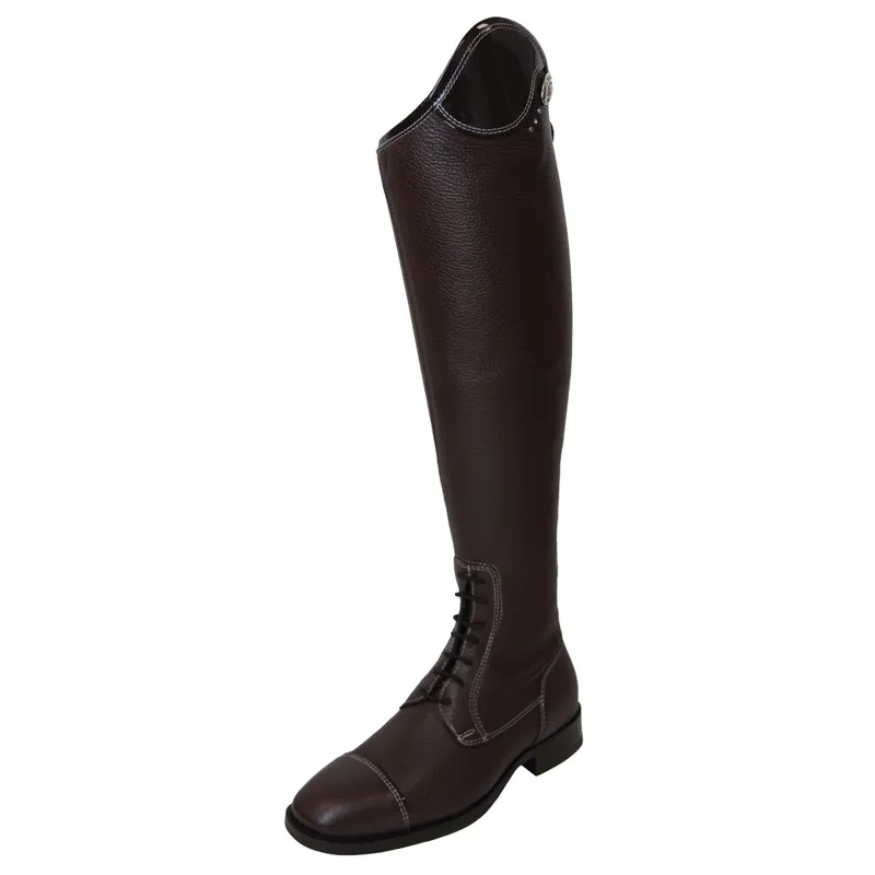 DeNiro Salentino Patent Laced Tall Riding Boots - Quick Brown/Moka