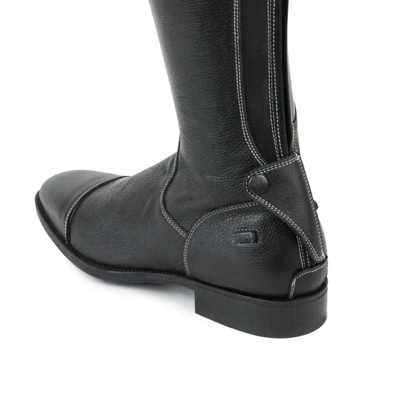 DeNiro Salentino Unlaced Patent Boots Zipper Guard Spur Rests Black-5