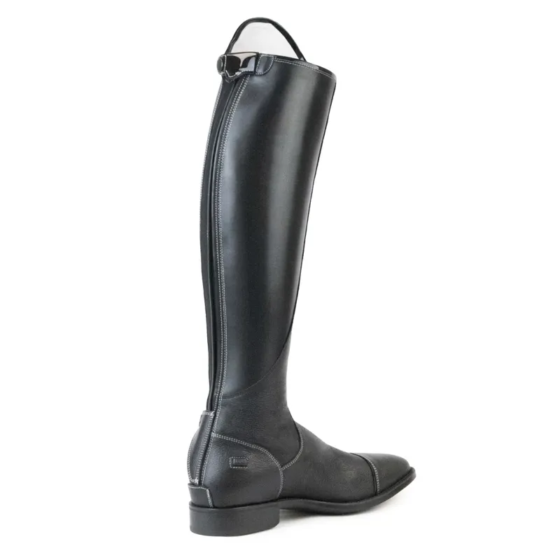 DeNiro Salentino Unlaced Patent Boots Zipper Guard Spur Rests Black-1