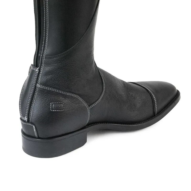DeNiro Salentino Unlaced Patent Boots Zipper Guard Spur Rests Black-6