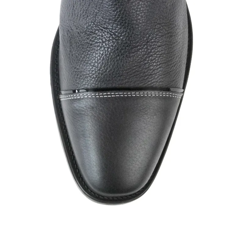 DeNiro Salentino Patent Unlaced Tall Riding Boots - Quick Black/Black-3