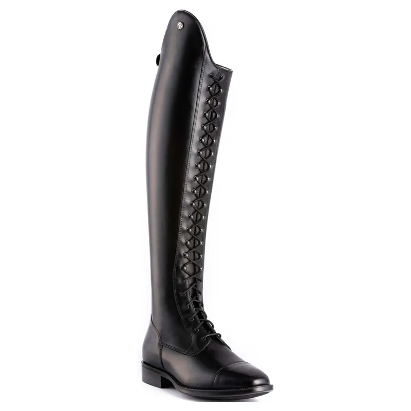 DeNiro Ionio Dress Lace-up Tall Boots - Smooth Black-1