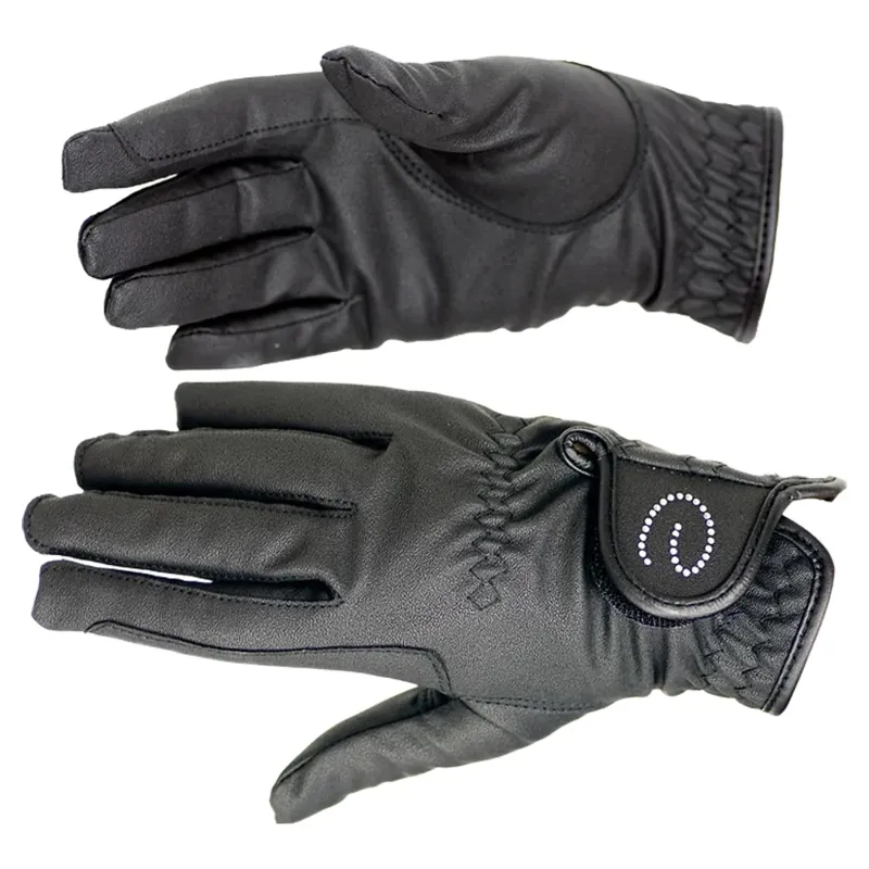 Dever Dressage Riding Gloves - Black-1