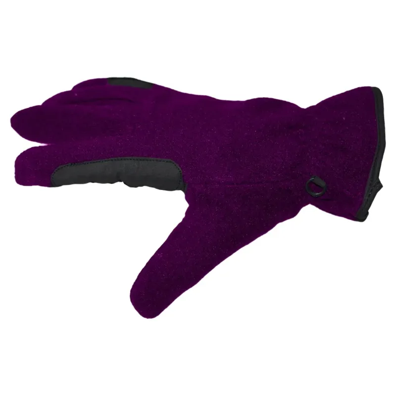 Dever Winter Fleece Adult Riding Gloves - Black/Purple