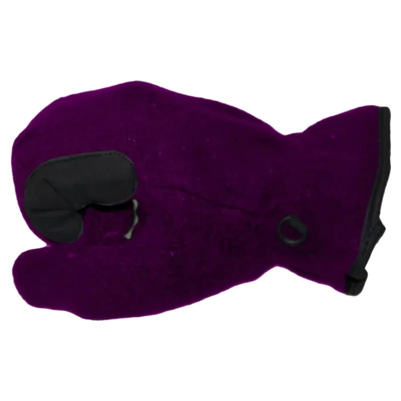 Dever Winter Fleece Adult Riding Gloves - Black/Purple-1