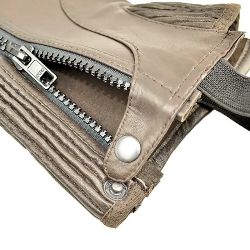 Dever Adult Unisex Leather Half Chaps - Brown-2