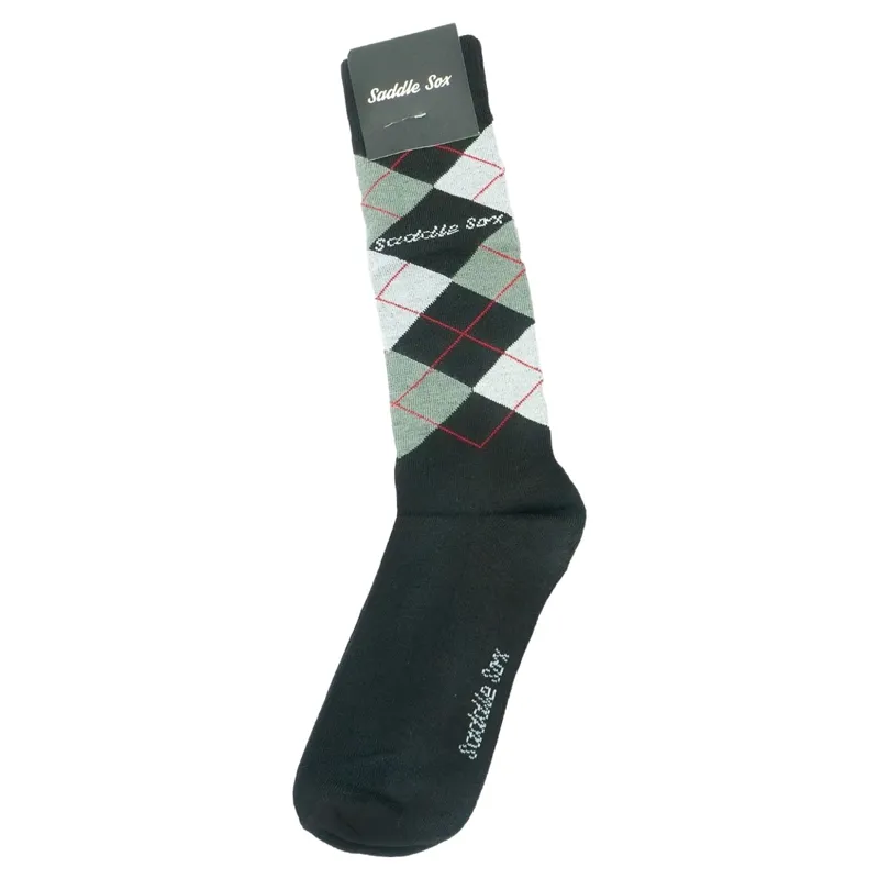 Dever Argyle Women's Riding Socks - Black