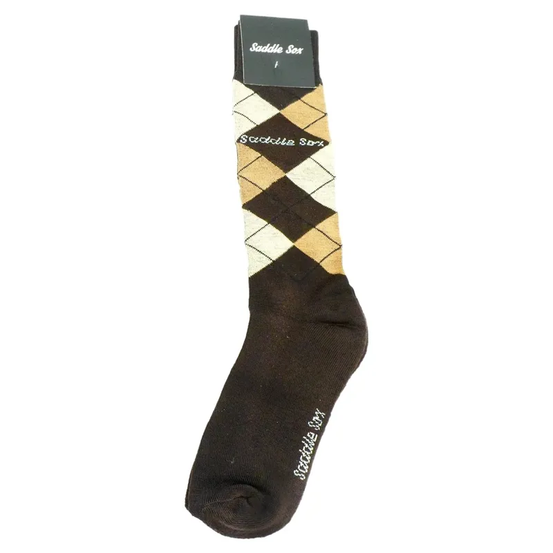 Dever Argyle Women's Riding Socks - Brown