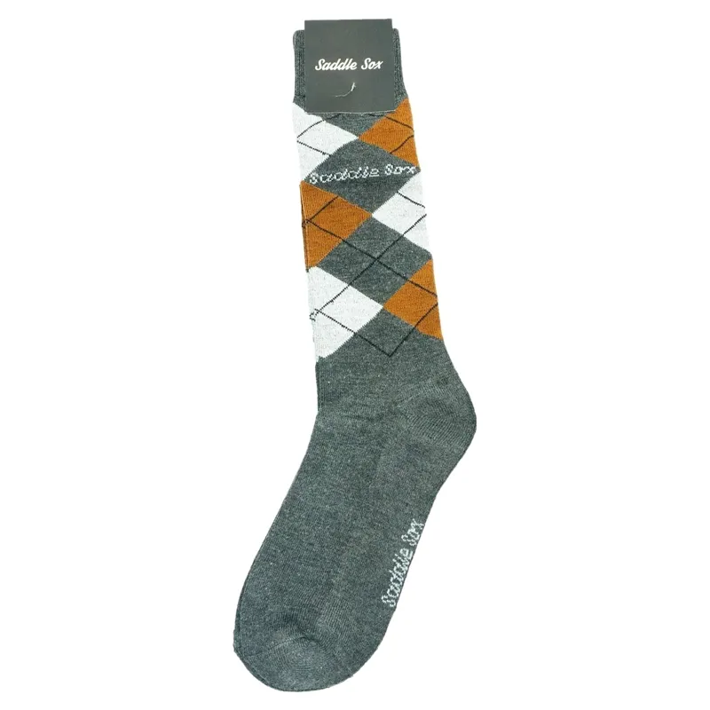 Dever Argyle Women's Riding Socks - Grey