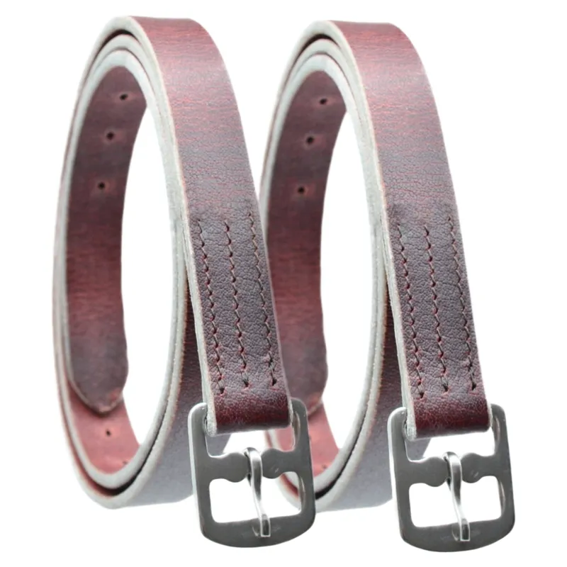 Dever Ascot Buffalo Exercise Stirrup Leathers - Red Brown