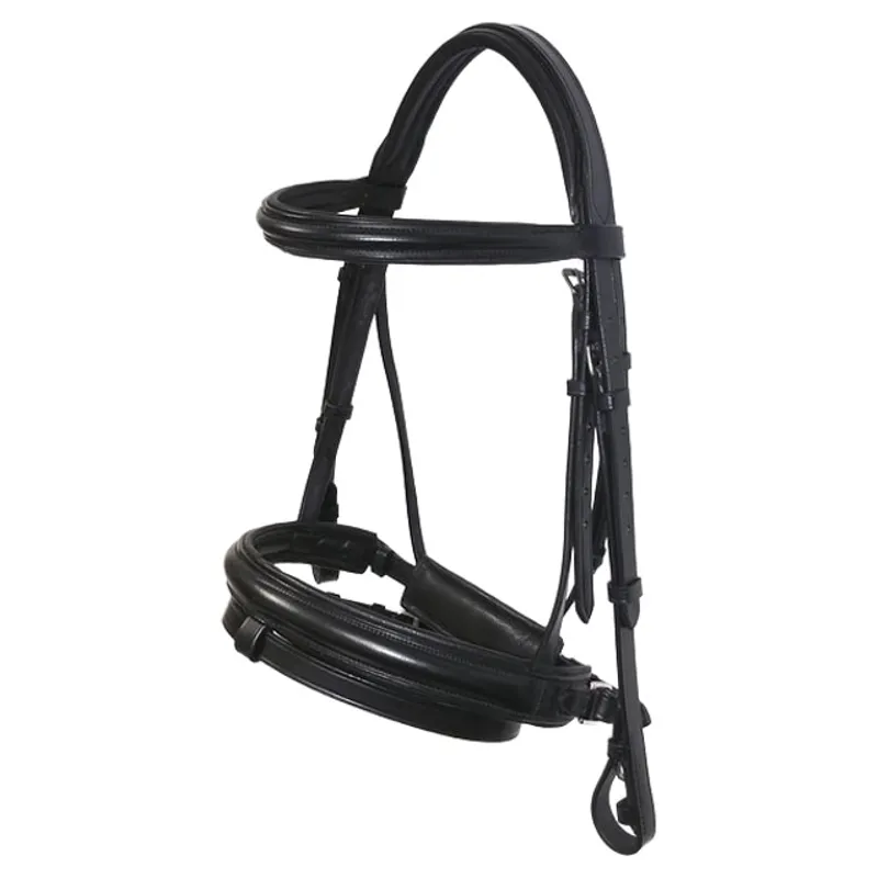 Dever Ascot Comfort Dressage Bridle - Black-1