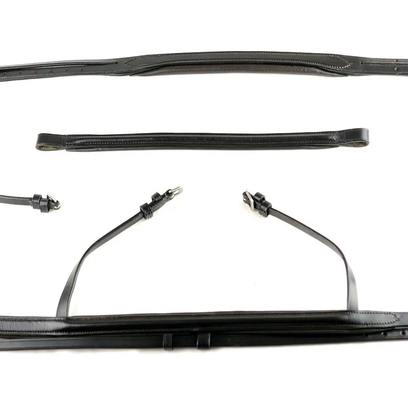 Dever Ascot Comfort Padded Flash Bridle - Black-4